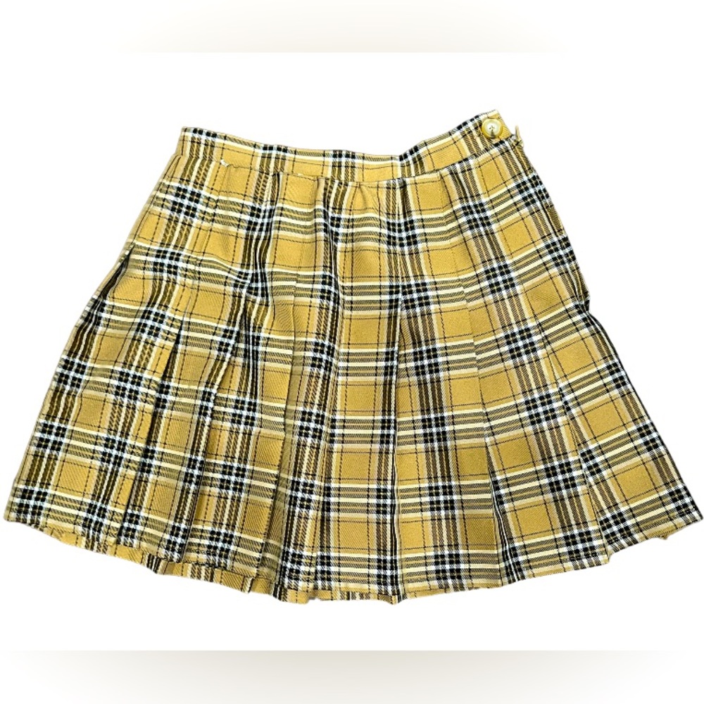 Wild Fable Plaid Yellow/Black Skirt Zipper Women’s Small